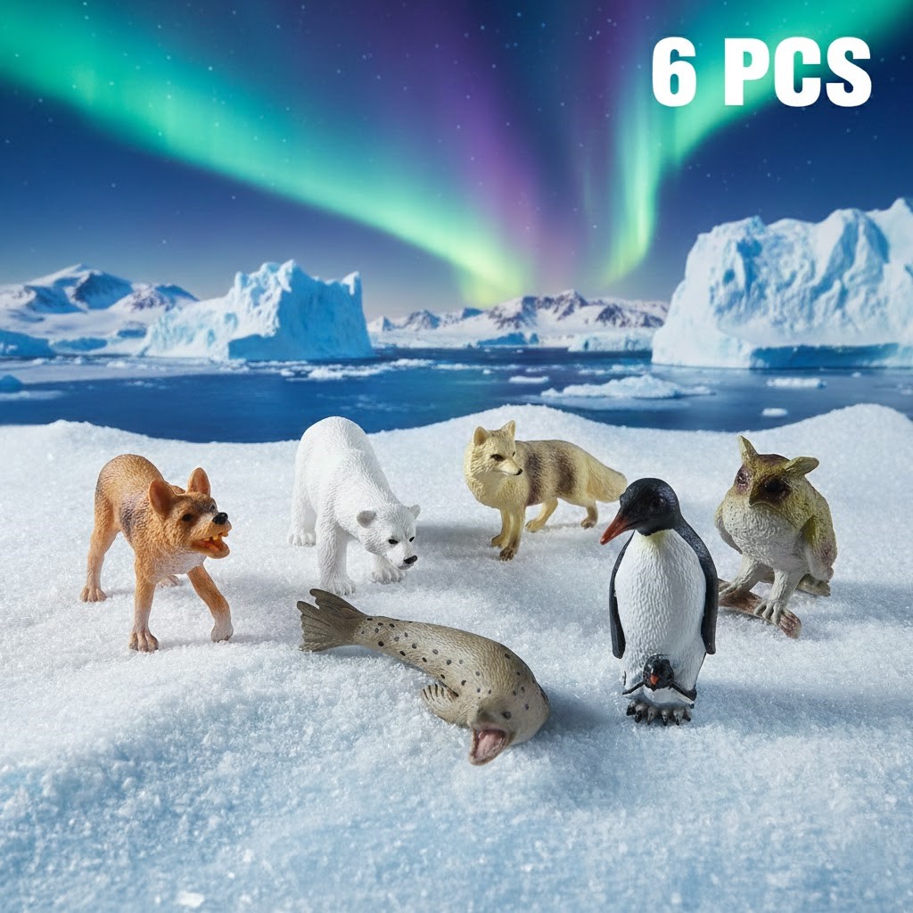 مجسمات حيوانات واقعية (6 قطع) | 6 Pcs Realistic Animal Figures